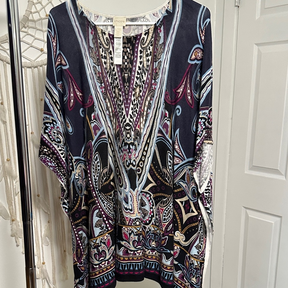 Chico's Multicolor Paisley Tunic Top